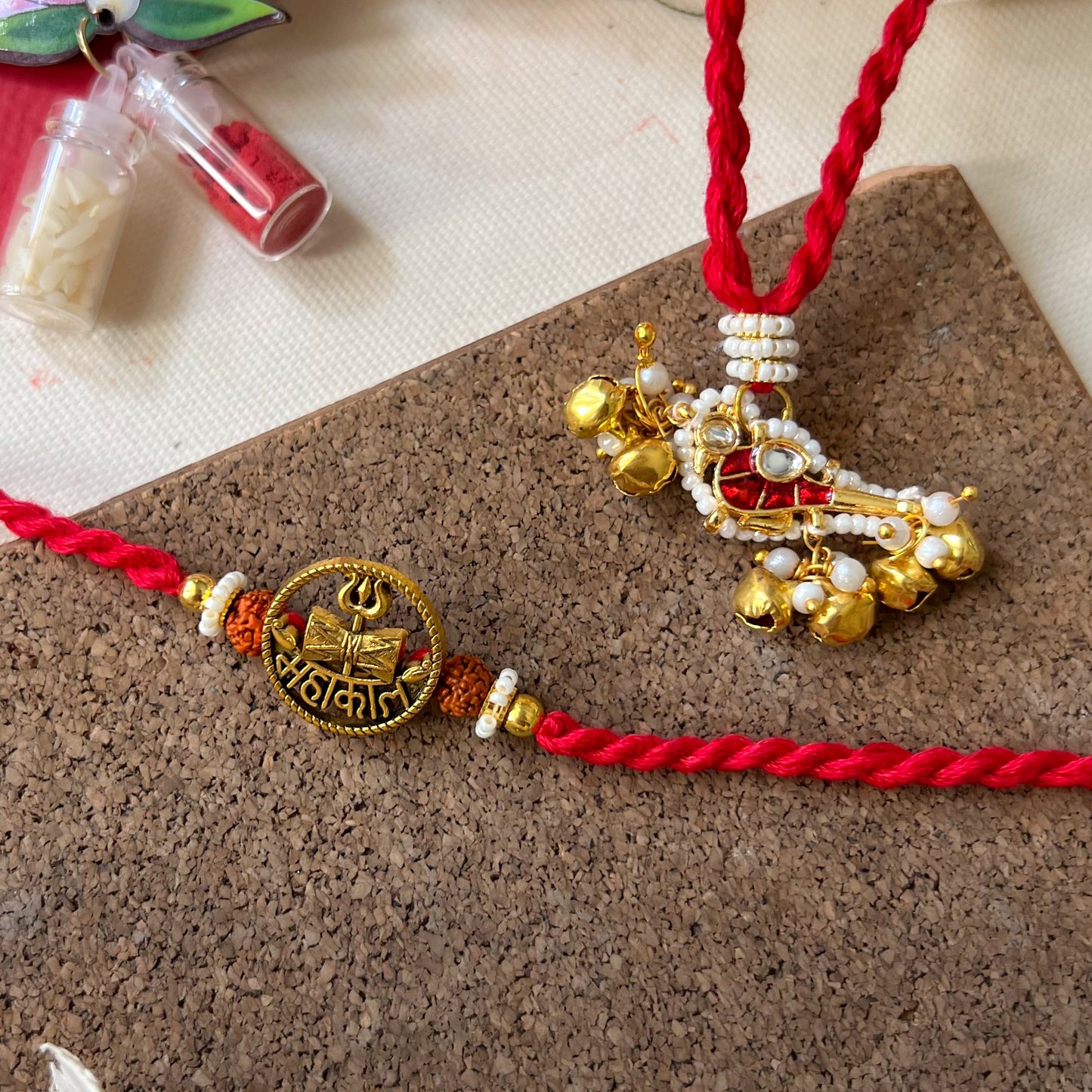 Mahakal Bhai-Bhabhi Rakhi & Lumba Set