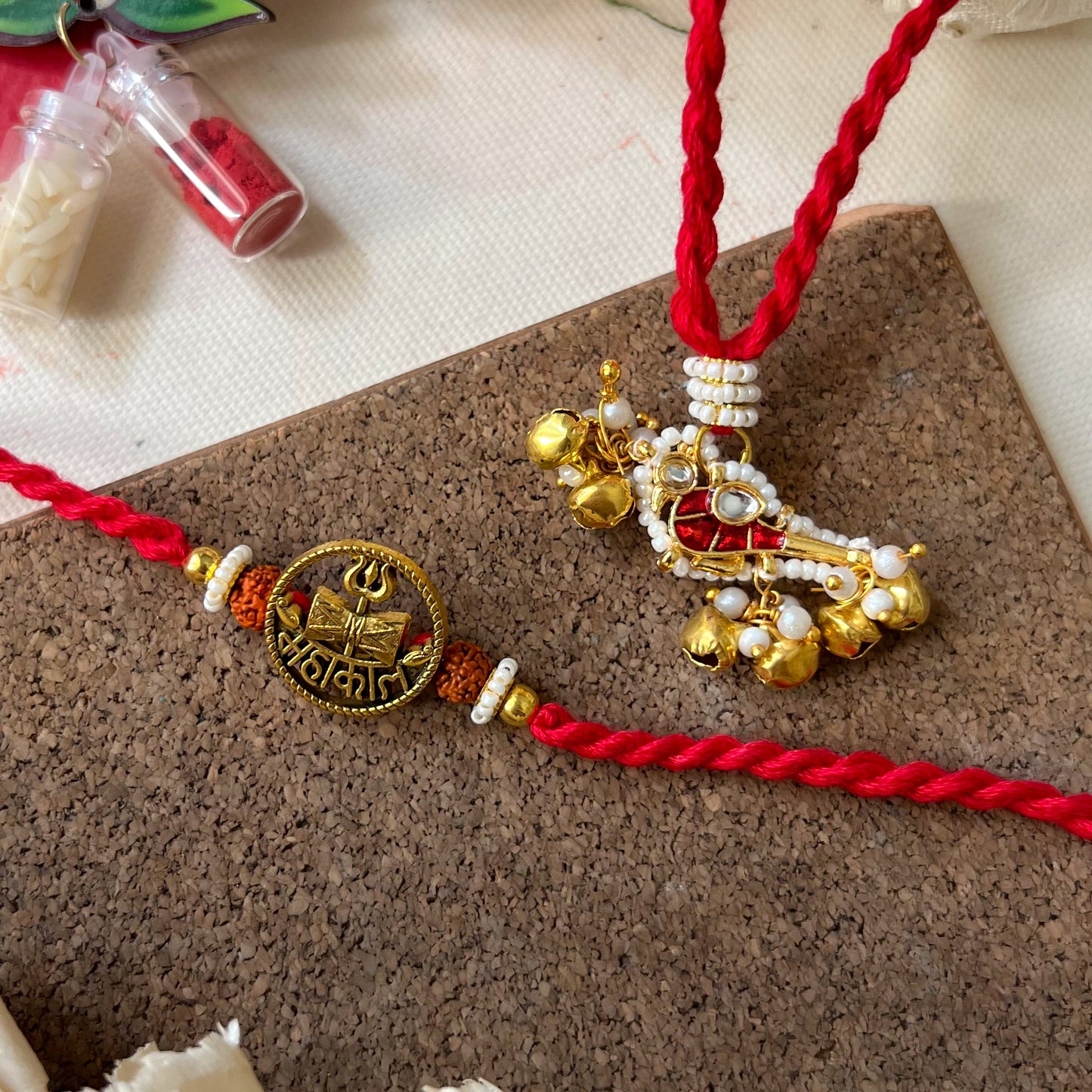 Mahakal Bhai-Bhabhi Rakhi & Lumba Set
