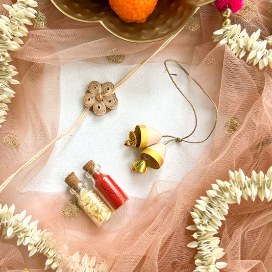 Sandhya Blossom Rakhi-Beige