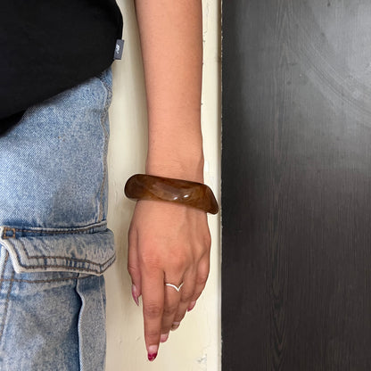 Brown Square Resin Bangle