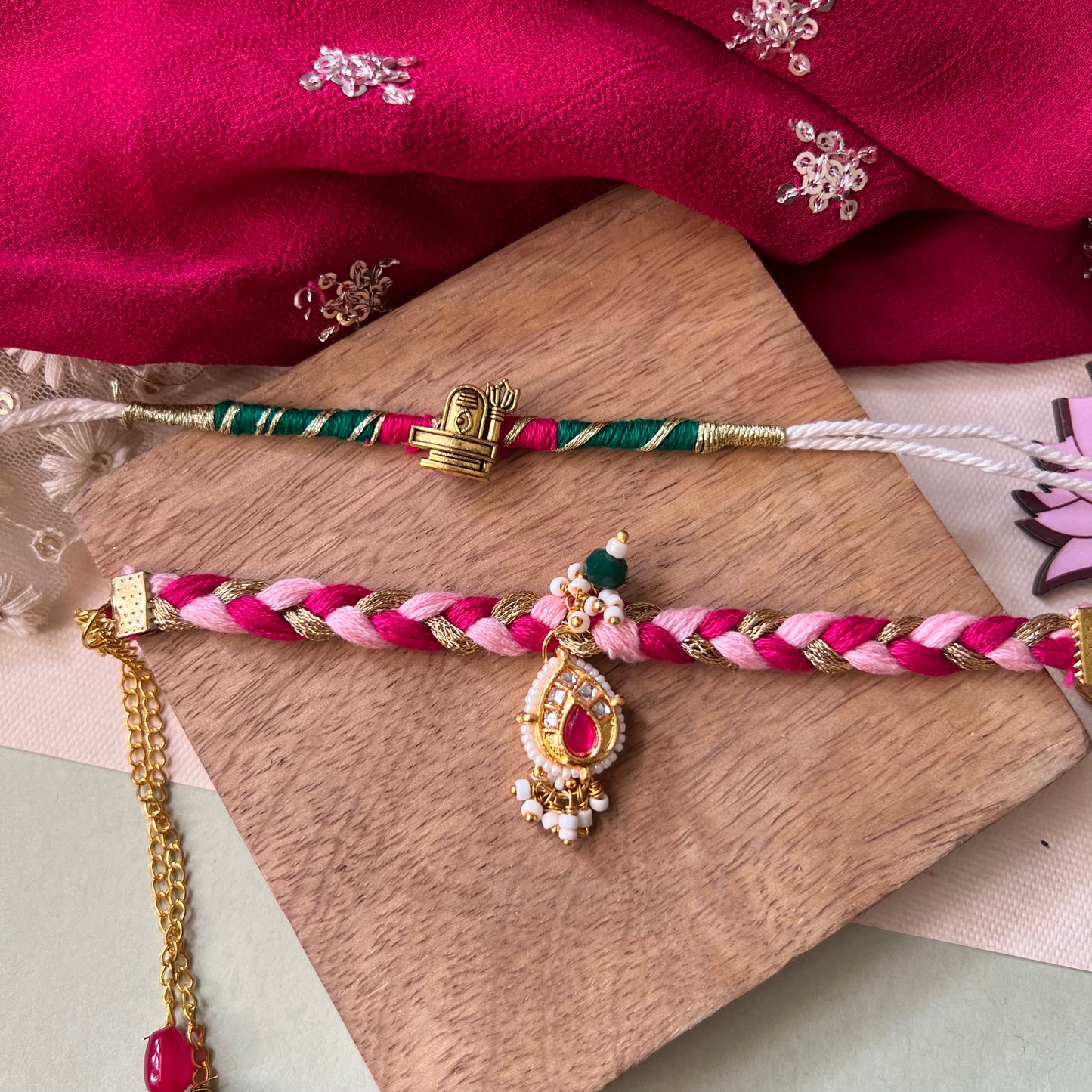 Shivling Bhai-Bhabhi Rakhi & Lumba Set
