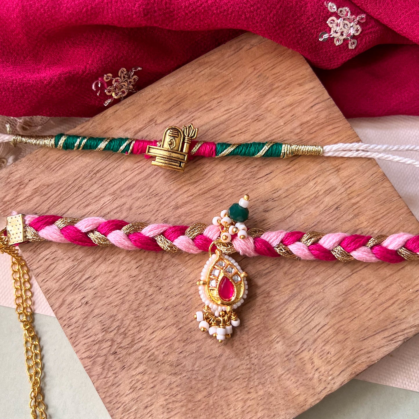 Shivling Bhai-Bhabhi Rakhi & Lumba Set