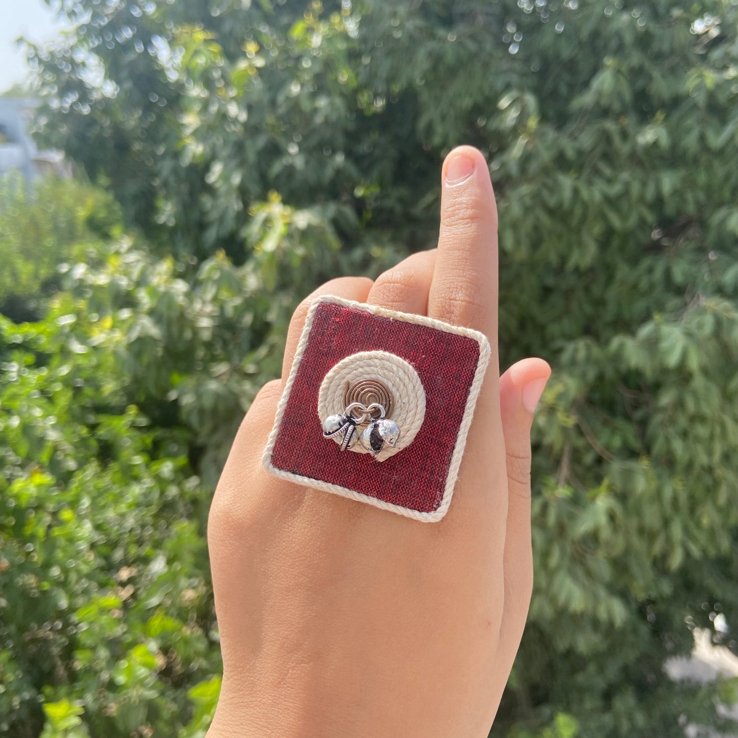Chaukor Fabric Ring (Red)