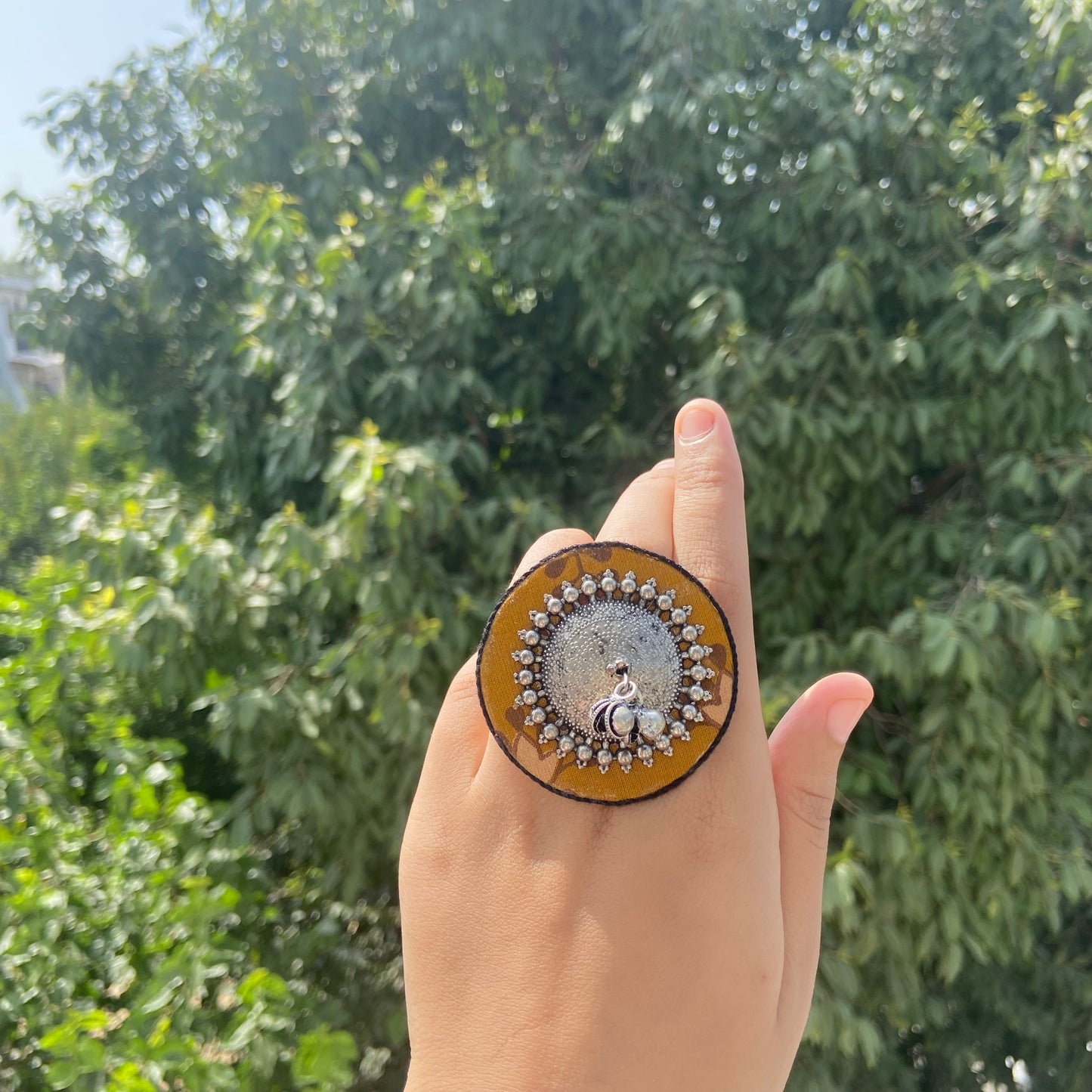 Ghumar Fabric Ring (yellow)