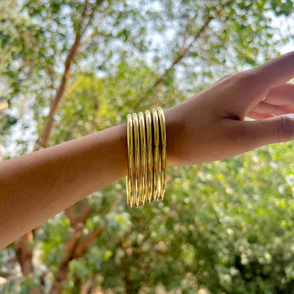 Pihu Gold Metal Bangles Combo of 6
