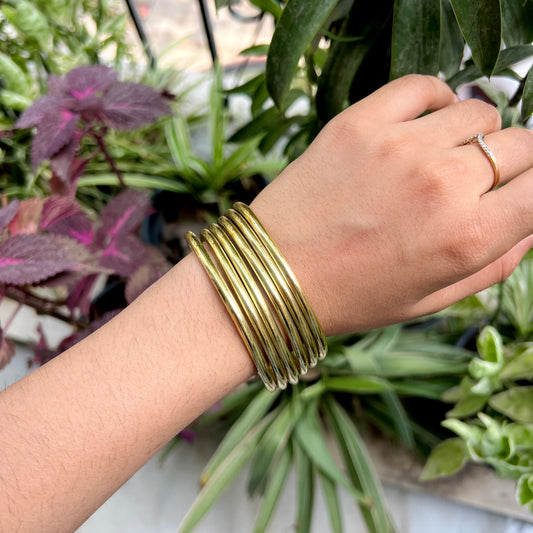 Pihu Gold Metal Bangles Combo of 6