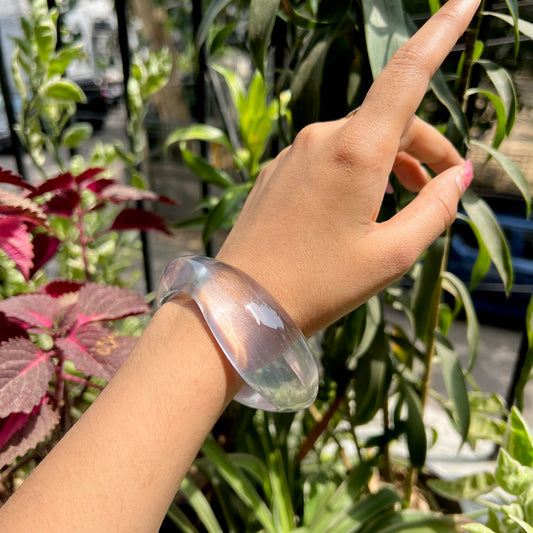 Transparent Round Thin Resin Bangle
