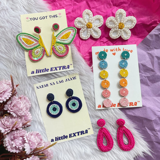 Quirky Beaded Earrings Combo