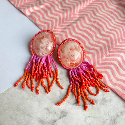 Burst Handmade Beaded Earrings