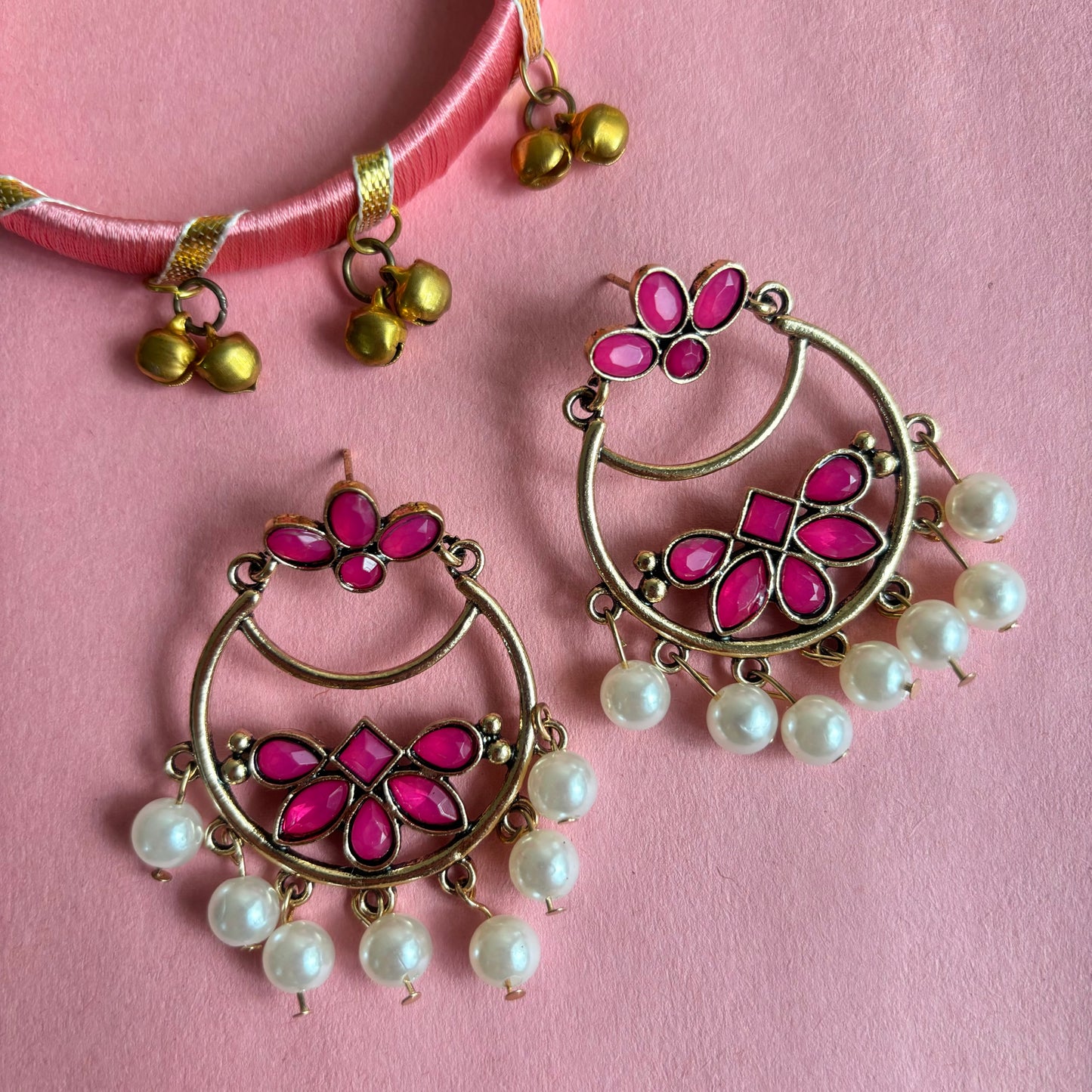 Padmani Pink Antique Earrings