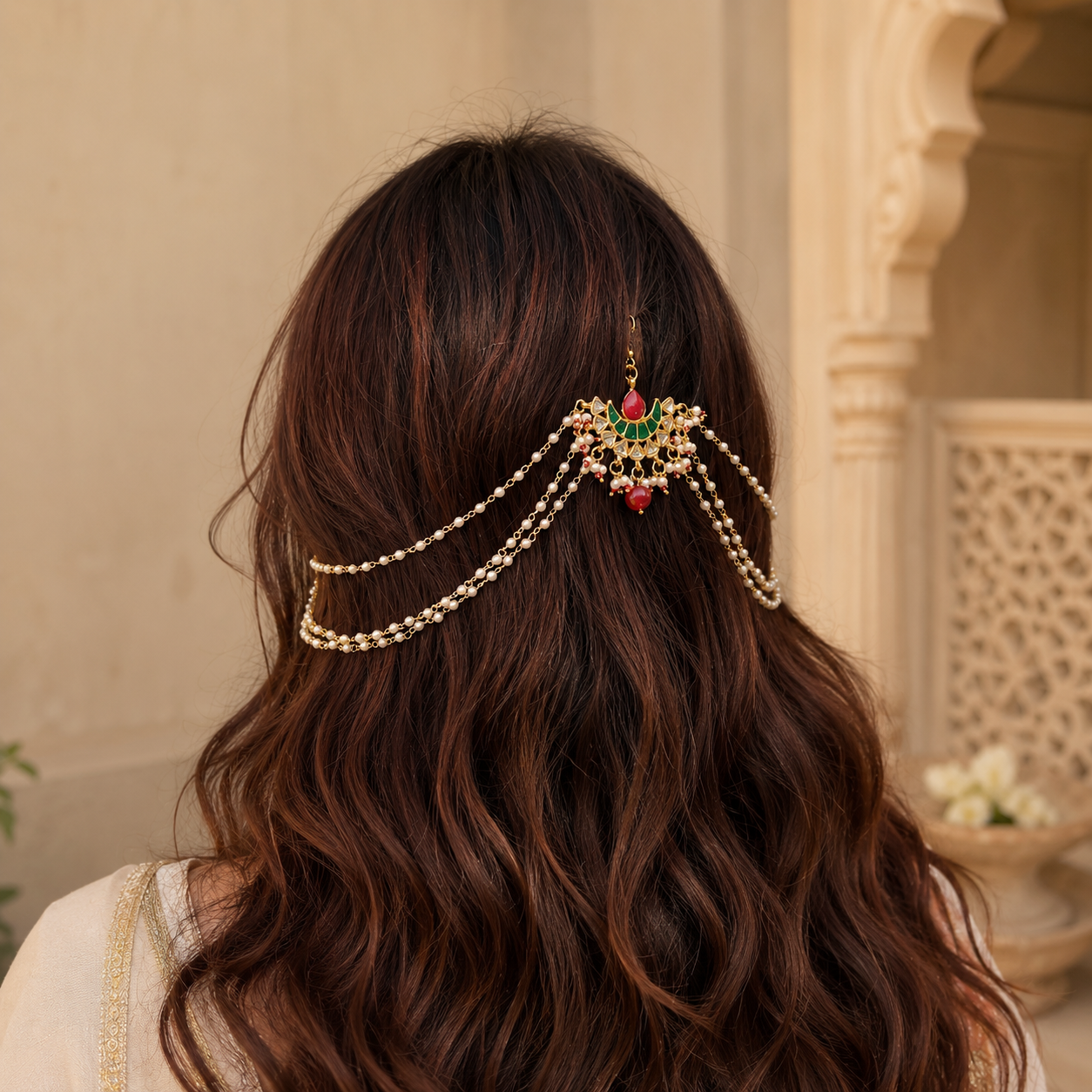Chaand Pearl Kaan Chain