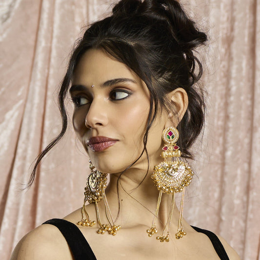 Kanakdhara Ghungroo Temple Earrings