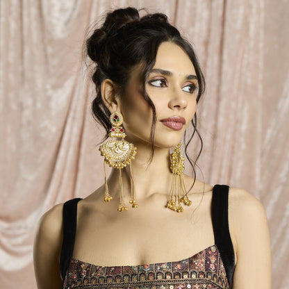 Kanakdhara Ghungroo Temple Earrings