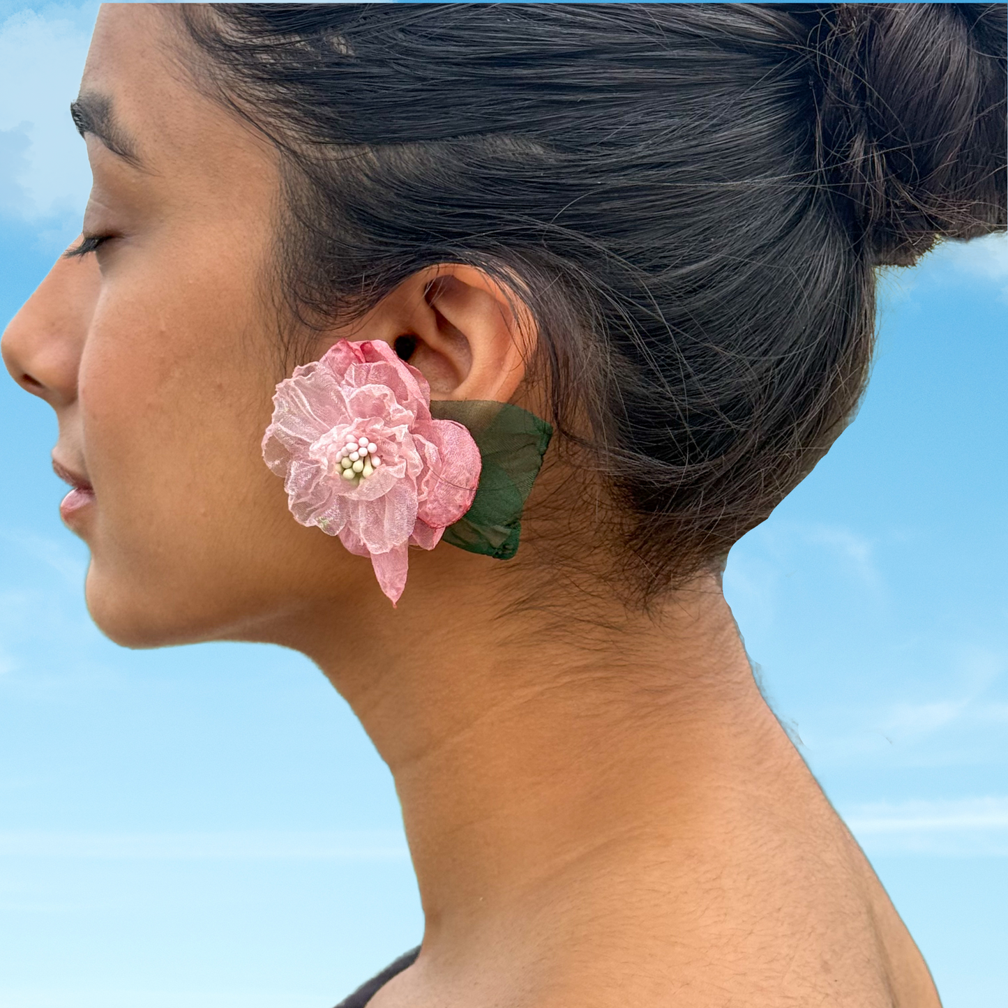 Carnation Flower Shaped Earrings