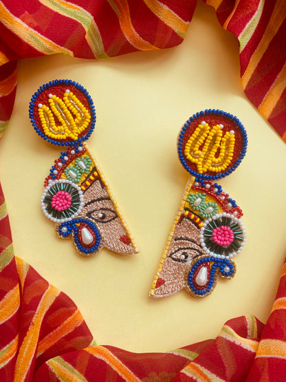 Shakti Durga Multicolour Handmade Beaded Earrings