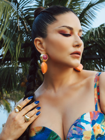 Tangerine Love Statement Earrings