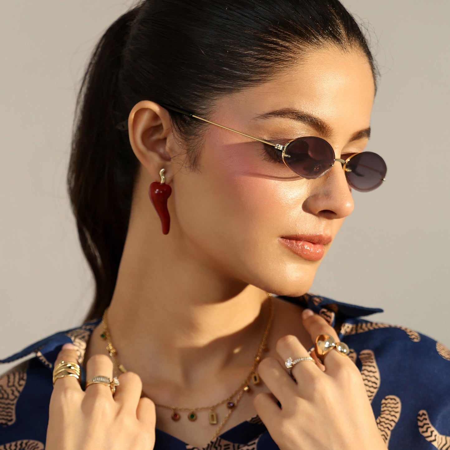 Chilly Hot Mirchi Enamel Studs