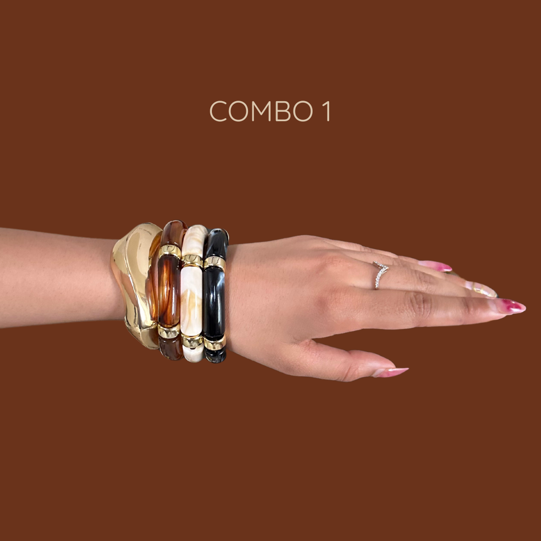 Viral Gold & Resin Bracelet Combo
