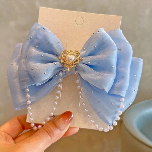 Blue Belle Bow Hair Clip