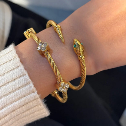 Imperial Serpent & Clover Bangle