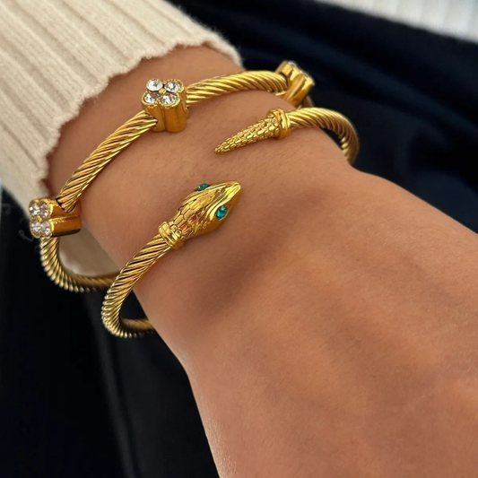 Imperial Serpent & Clover Bangle