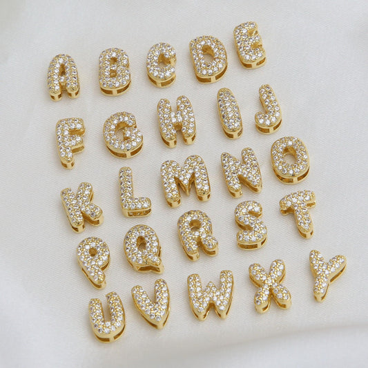 Rhinestone Alphabet Charm Pendant