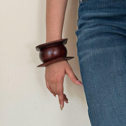 Earthly Brown Wooden Bangle Combo