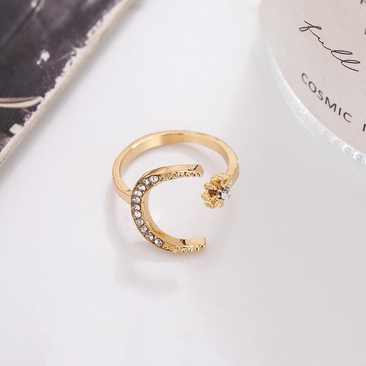 Celestial Moon & Star Adjustable Ring