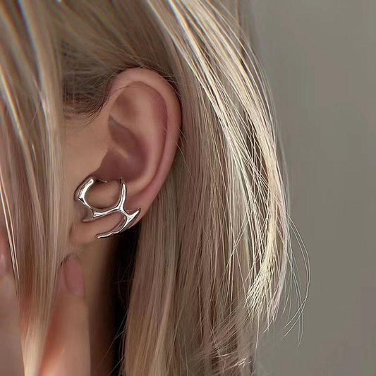 Molten Edge Silver Earrings