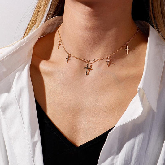 Celeste Cross Metal Necklace