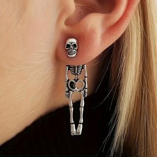 Dancing Skeleton Metal Earrings