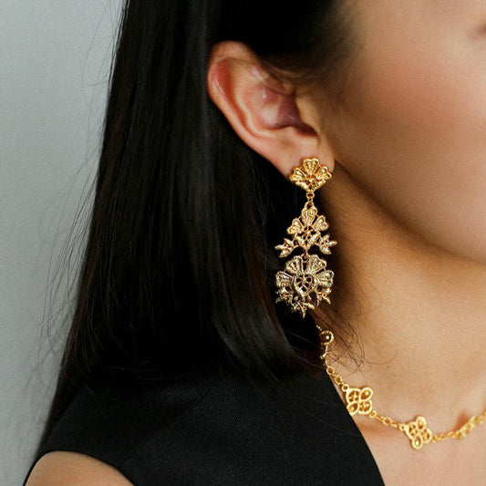 Royal Bloom Drop Earrings