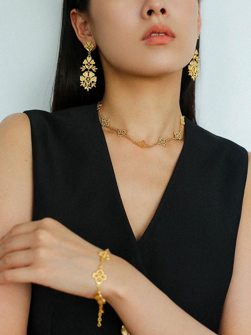 Royal Bloom Drop Earrings