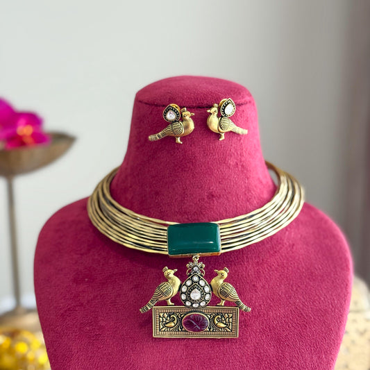 Mayura Brass Hasli Set