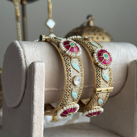 Meenakari Lotus Bangle