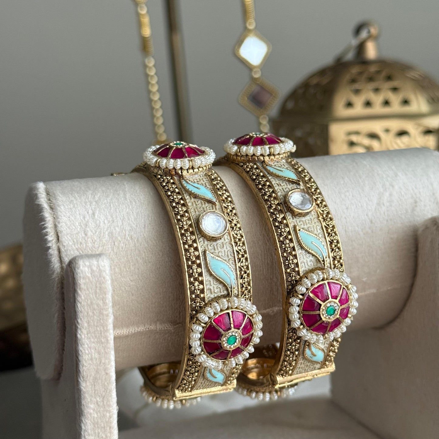 Meenakari Lotus Bangle