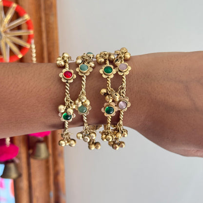 Gulzar Antique Brass Bangles ( Single)