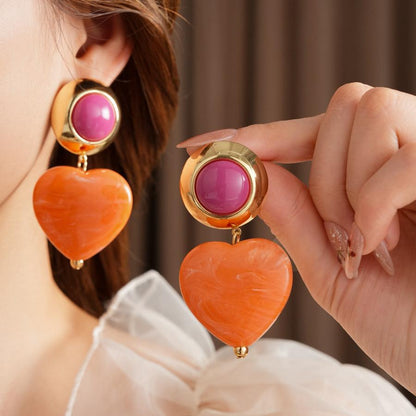 Tangerine Love Statement Earrings