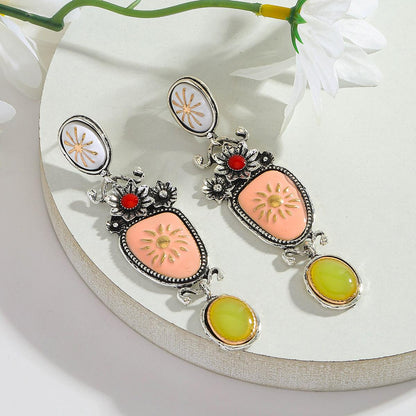Sunset Bloom Metal Earring