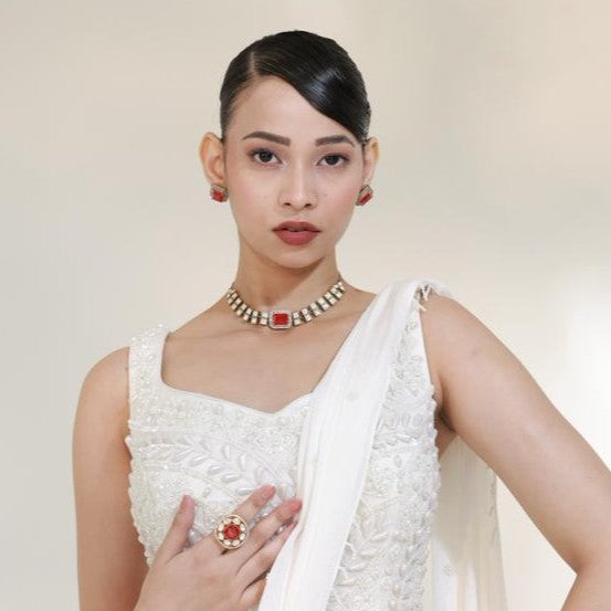 Amara Ruby Polki Set