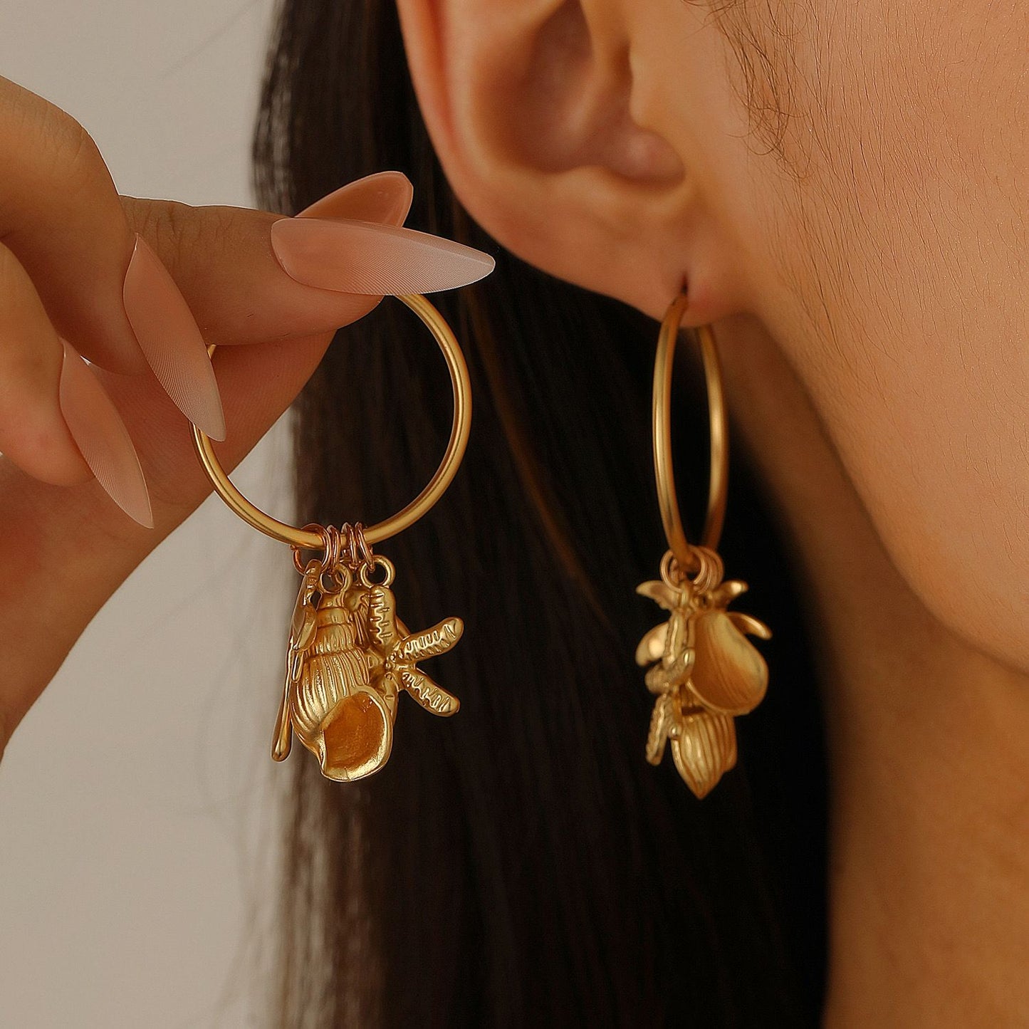 Golden Beach Hoop Earrings