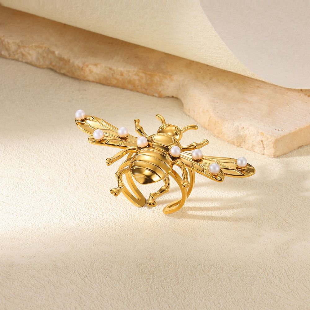 Gilded Bee Statement Ring