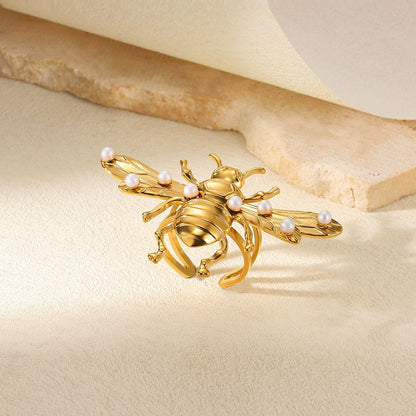 Gilded Bee Statement Ring