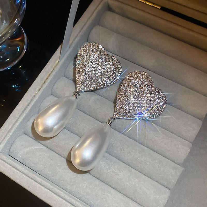 Crystal Heart Opera Earrings