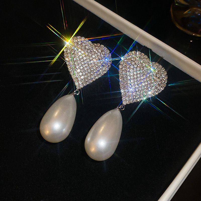 Crystal Heart Opera Earrings