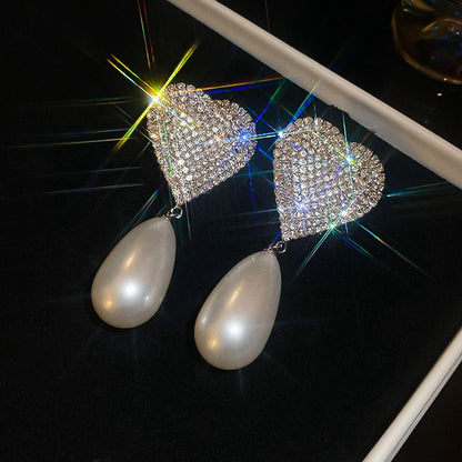 Crystal Heart Opera Earrings