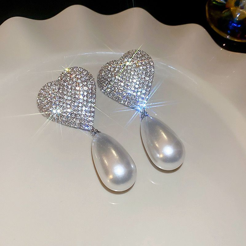 Crystal Heart Opera Earrings