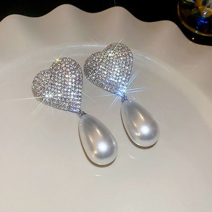 Crystal Heart Opera Earrings