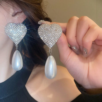 Crystal Heart Opera Earrings