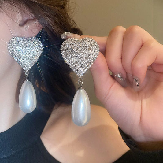 Crystal Heart Opera Earrings